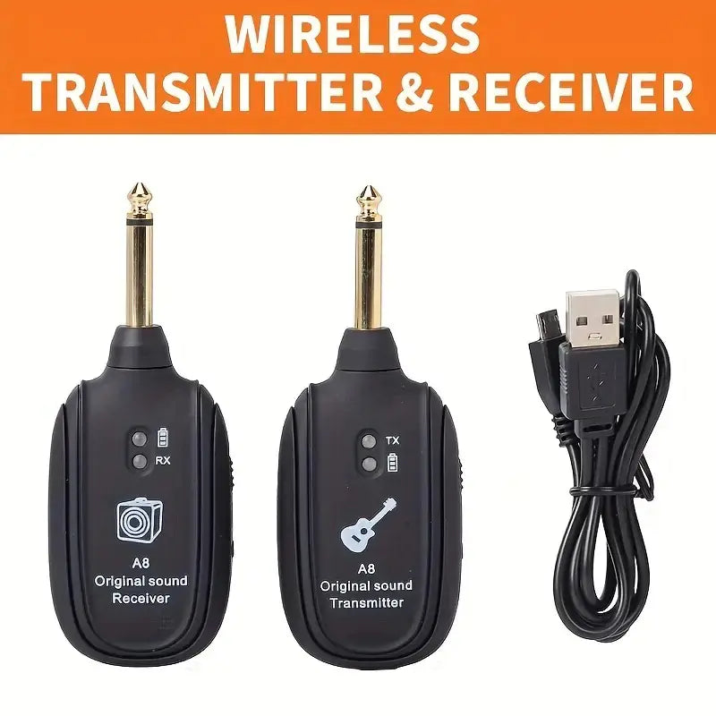 Wireless Guitar System with Transmitter and Receiver