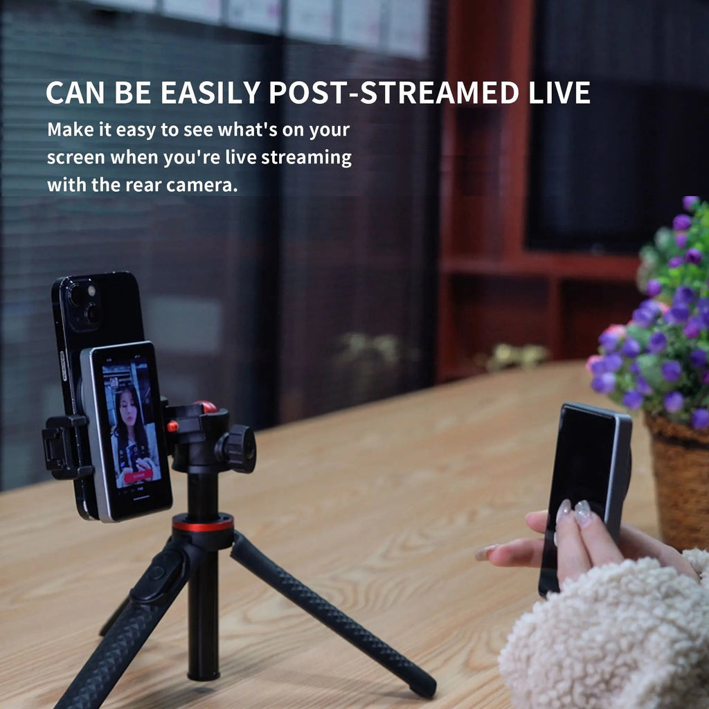 Magnetic Cell Phone Vlog Self Timer Monitor Screen Using Rear Camera Monitor For Live Streaming Creating Content Self-Timer Innova Techno