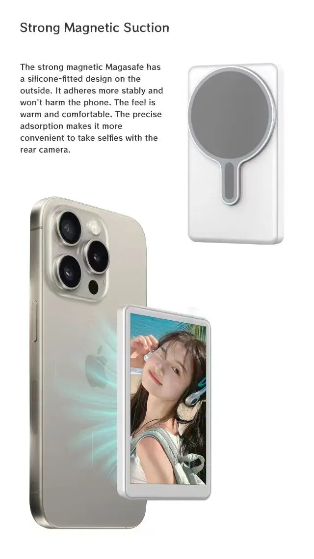 Magnetic Cell Phone Vlog Self Timer Monitor Screen Using Rear Camera Monitor For Live Streaming Creating Content Self-Timer Innova Techno