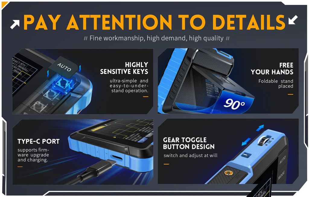 FNIRSI New DSO510 DSO152 DSO153 Mini Handheld Digital 2 IN 1 Oscilloscope Portable 48MS/s 10MHz Bandwidth Electronic Repair Tool Innova Techno
