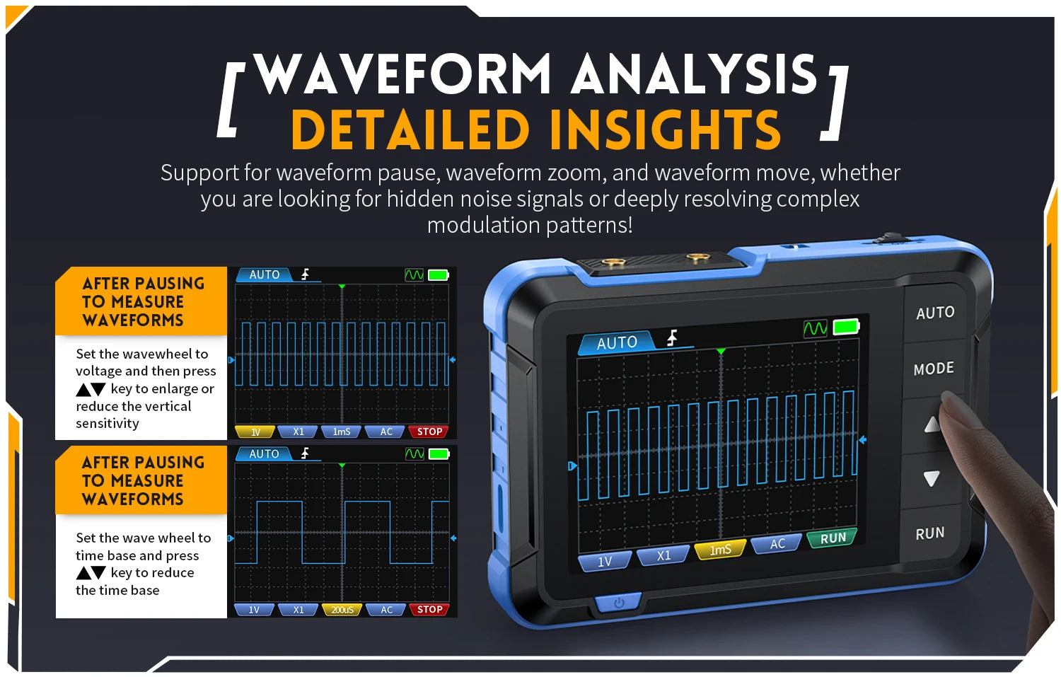 FNIRSI New DSO510 DSO152 DSO153 Mini Handheld Digital 2 IN 1 Oscilloscope Portable 48MS/s 10MHz Bandwidth Electronic Repair Tool Innova Techno