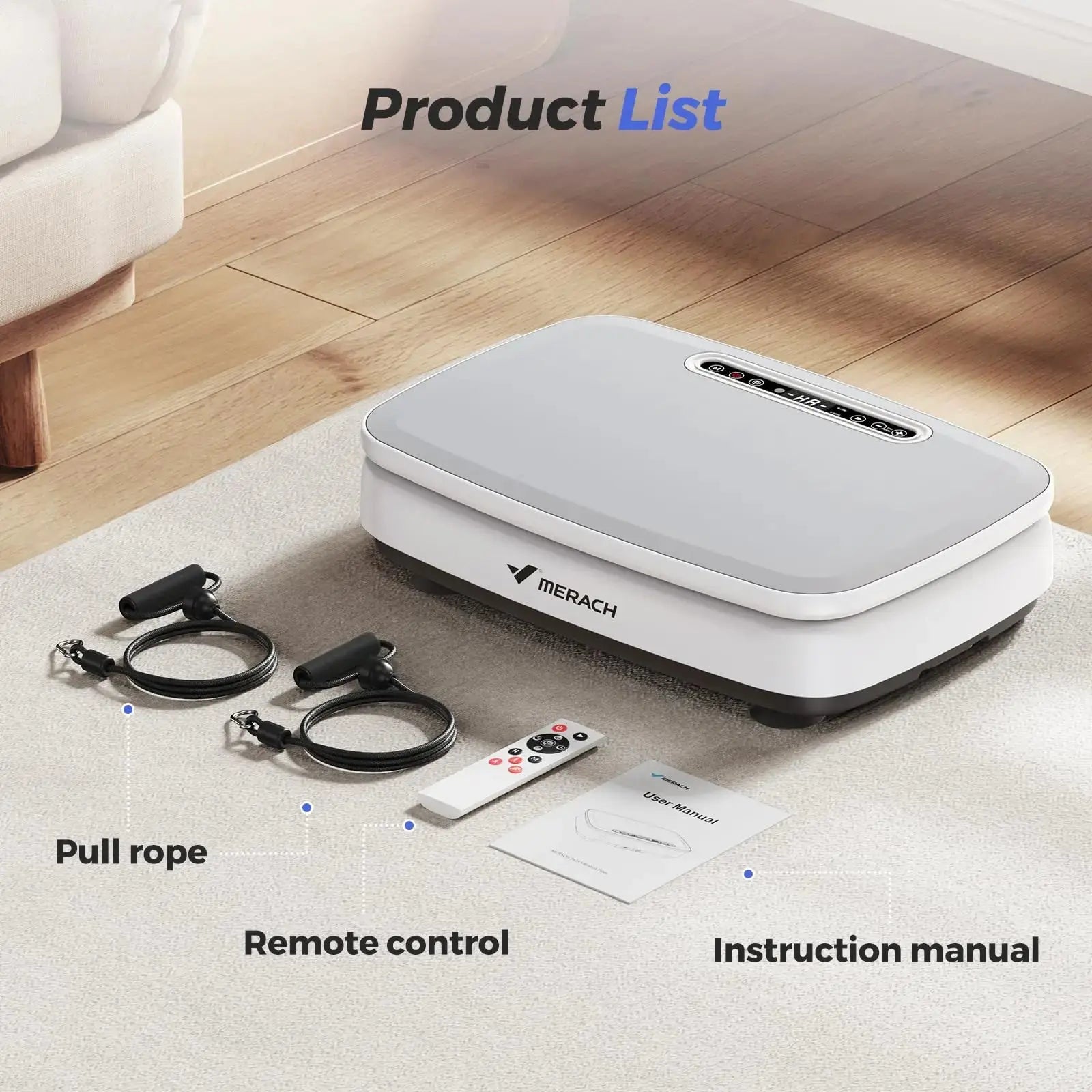 MERACH Vibration Plate Exercise Machine with Light Whole Body Workout Power Vibrate Platform Vibration Plate Lymphatic Drainage Innova Techno