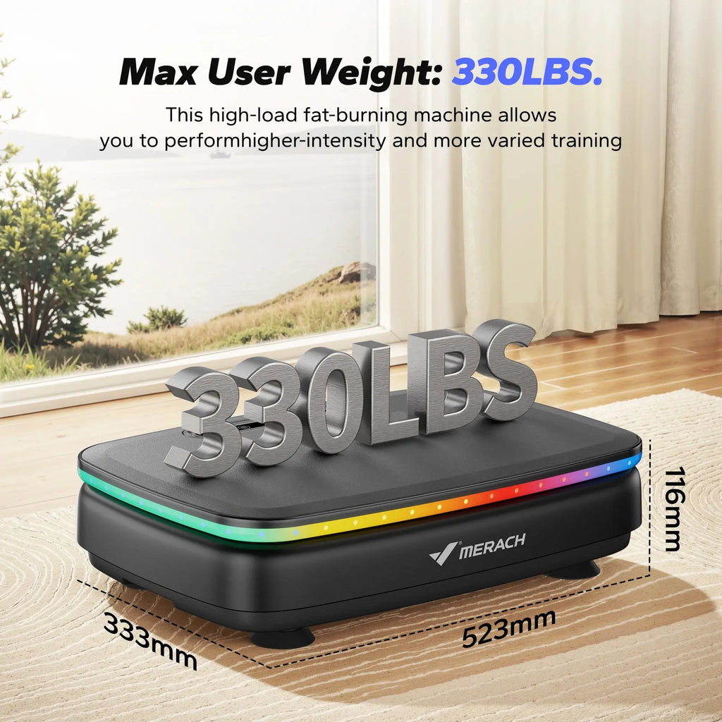 MERACH Vibration Plate Exercise Machine with Light Whole Body Workout Power Vibrate Platform Vibration Plate Lymphatic Drainage Innova Techno