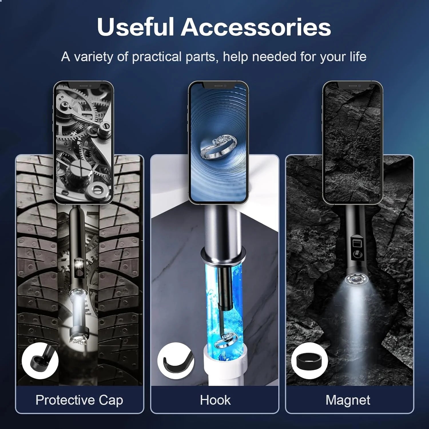 8mm 1080P Endoscope Automotive Boroscope Inspection Device Camera For Apple Iphone IOS Smart Phone Android Type C Cars Mobile Innova Techno