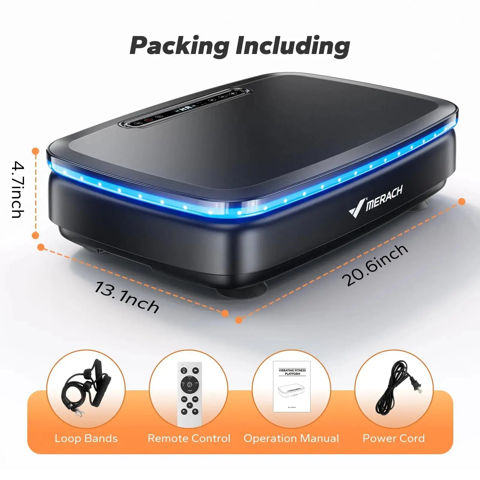 MERACH Vibration Plate Exercise Machine with Light Whole Body Workout Power Vibrate Platform Vibration Plate Lymphatic Drainage Innova Techno