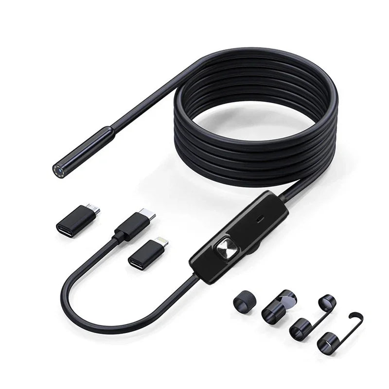 8mm 1080P Endoscope Automotive Boroscope Inspection Device Camera For Apple Iphone IOS Smart Phone Android Type C Cars Mobile Innova Techno