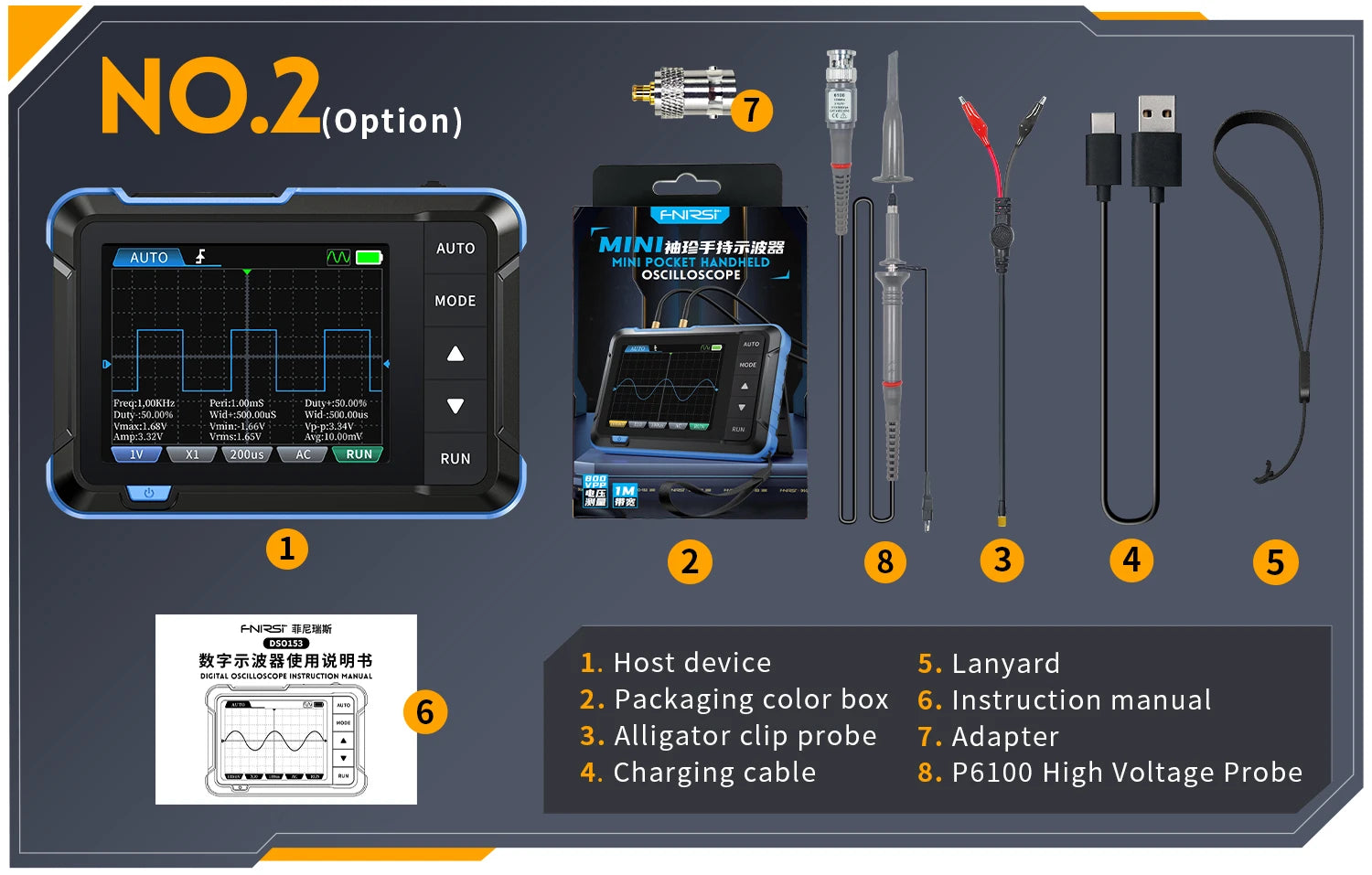 FNIRSI New DSO510 DSO152 DSO153 Mini Handheld Digital 2 IN 1 Oscilloscope Portable 48MS/s 10MHz Bandwidth Electronic Repair Tool Innova Techno