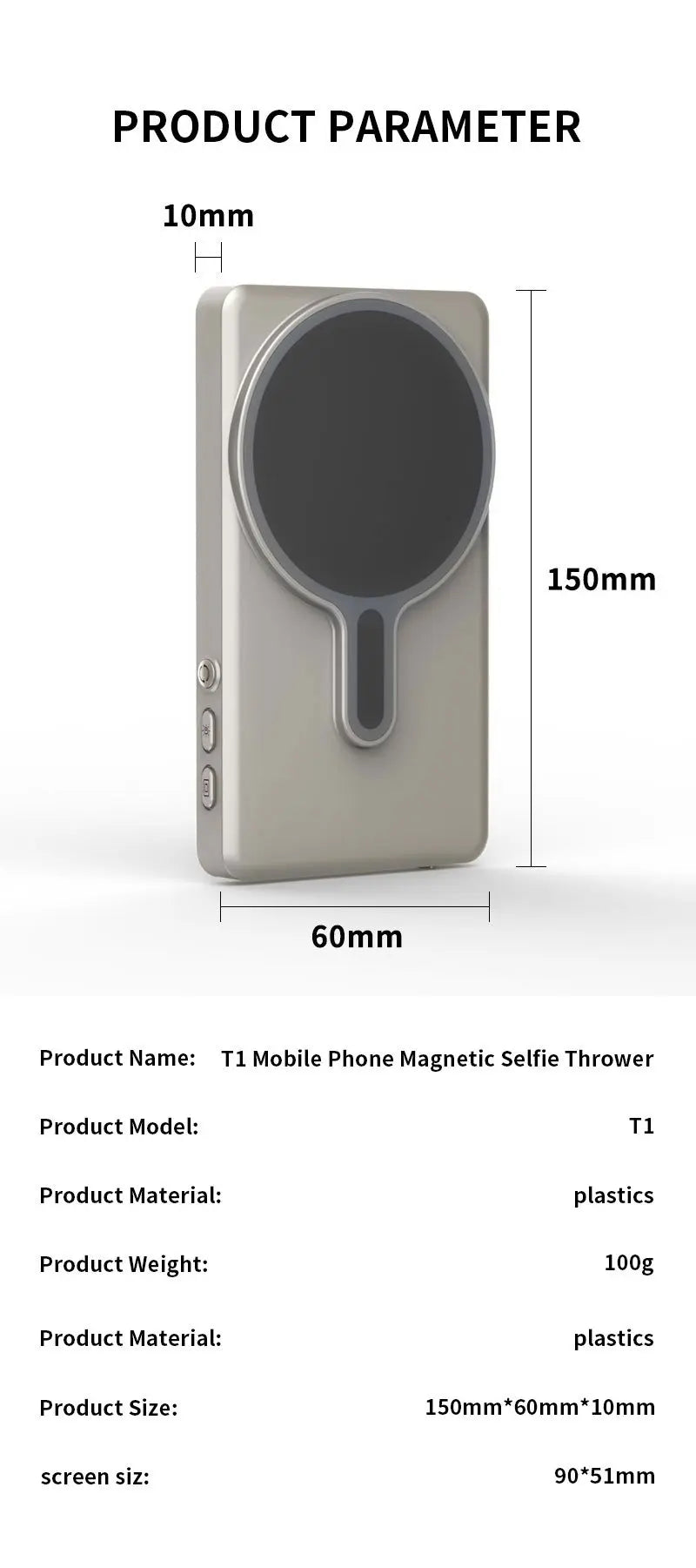 Magnetic Cell Phone Vlog Self Timer Monitor Screen Using Rear Camera Monitor For Live Streaming Creating Content Self-Timer Innova Techno