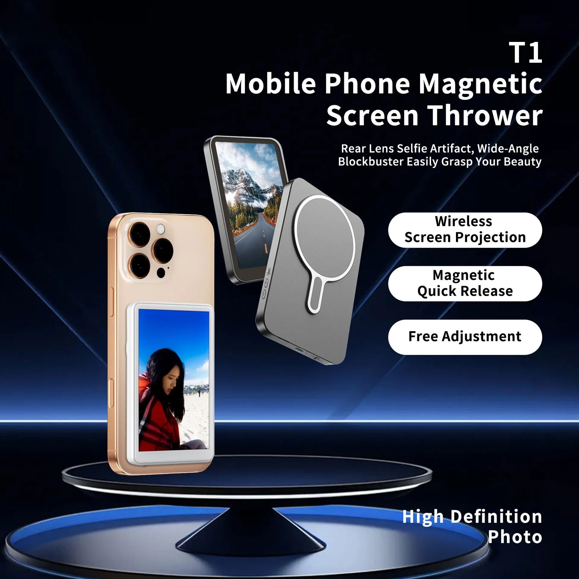 Magnetic Cell Phone Vlog Self Timer Monitor Screen Using Rear Camera Monitor For Live Streaming Creating Content Self-Timer Innova Techno