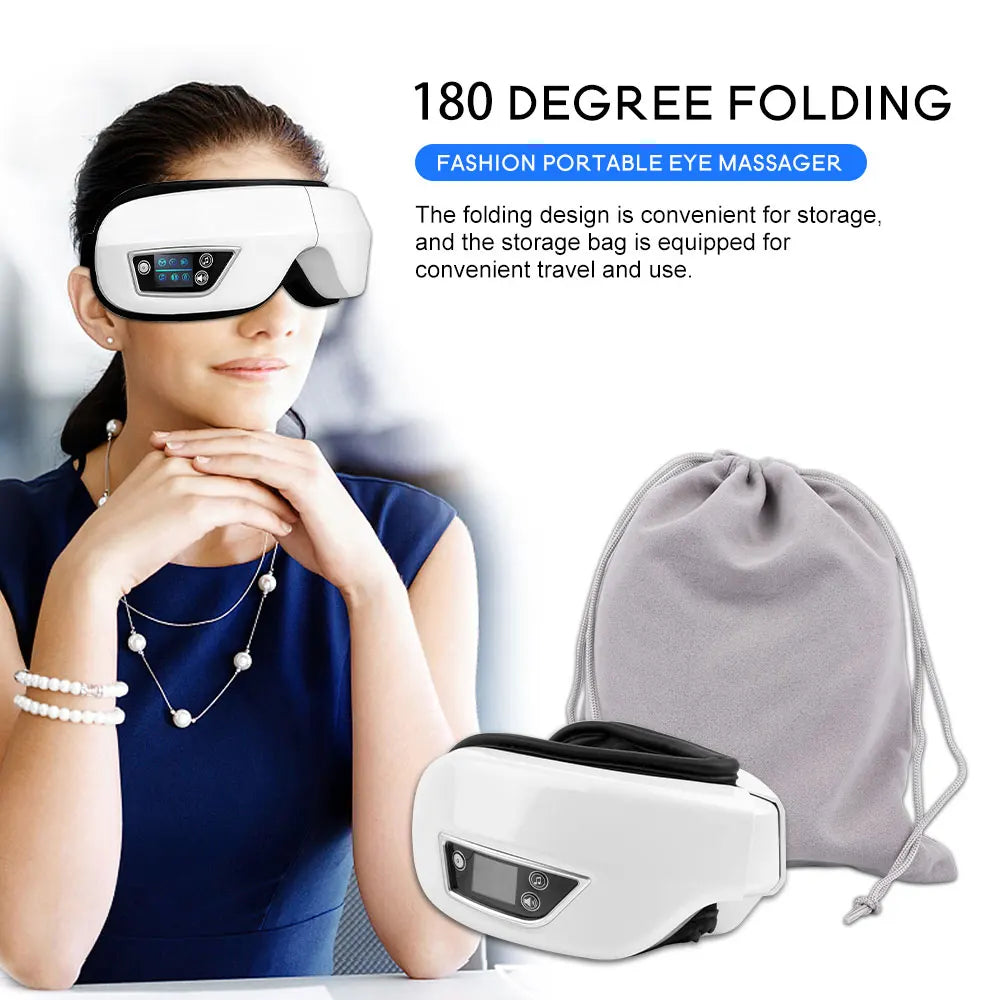 6D Smart Airbag Vibration Eye Massager Eye Care Instrumen Heating Bluetooth Music Relieves Fatigue And Dark Circles With Heat Innova Techno
