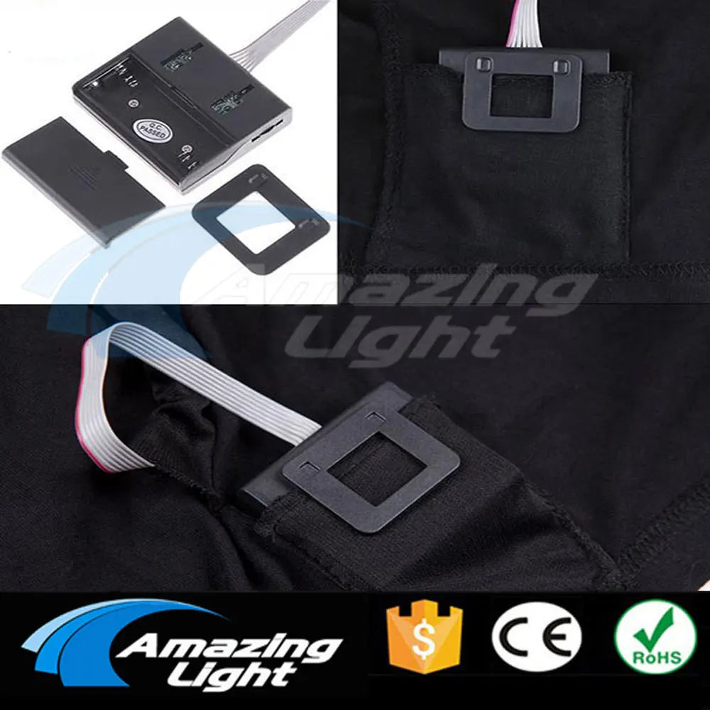 Party Light Up Music El Panel Sound Activated Flashing El Panel T-shirt