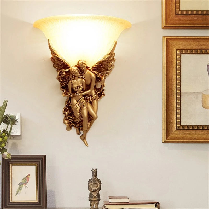 Nordic Modern Wall Lights for Home Bedroom Bedside Lamp Angel Shaped Resin Wall Lamp Europe Style Creative Retro LED Wall Lamps Innova Techno