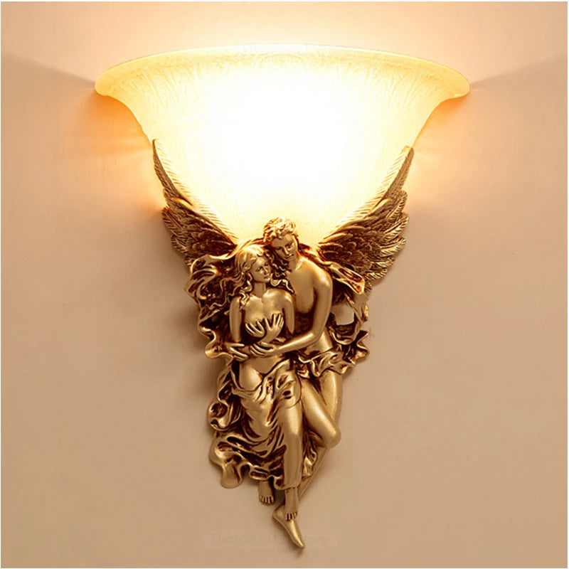 Nordic Modern Wall Lights for Home Bedroom Bedside Lamp Angel Shaped Resin Wall Lamp Europe Style Creative Retro LED Wall Lamps Innova Techno