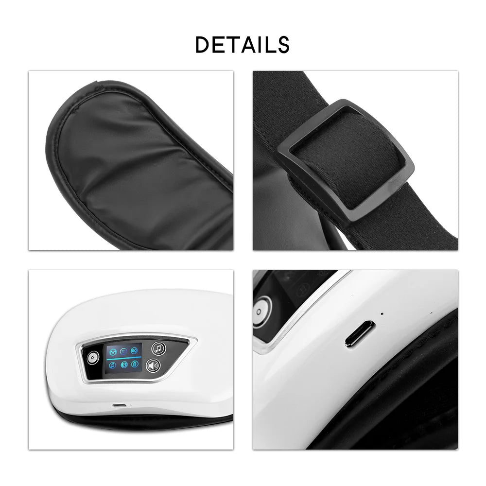 6D Smart Airbag Vibration Eye Massager Eye Care Instrumen Heating Bluetooth Music Relieves Fatigue And Dark Circles With Heat Innova Techno
