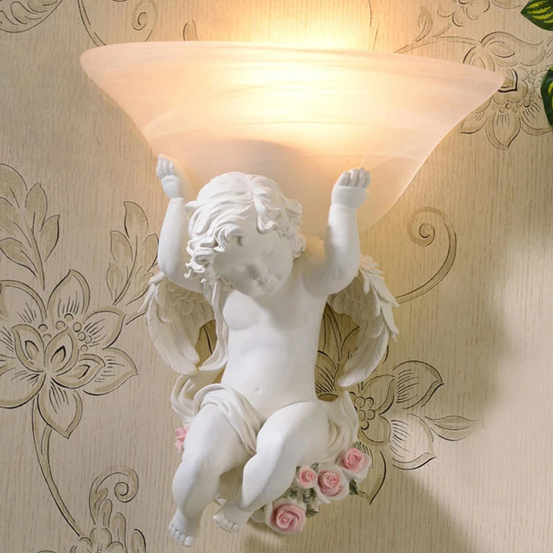 Nordic Modern Wall Lights for Home Bedroom Bedside Lamp Angel Shaped Resin Wall Lamp Europe Style Creative Retro LED Wall Lamps Innova Techno