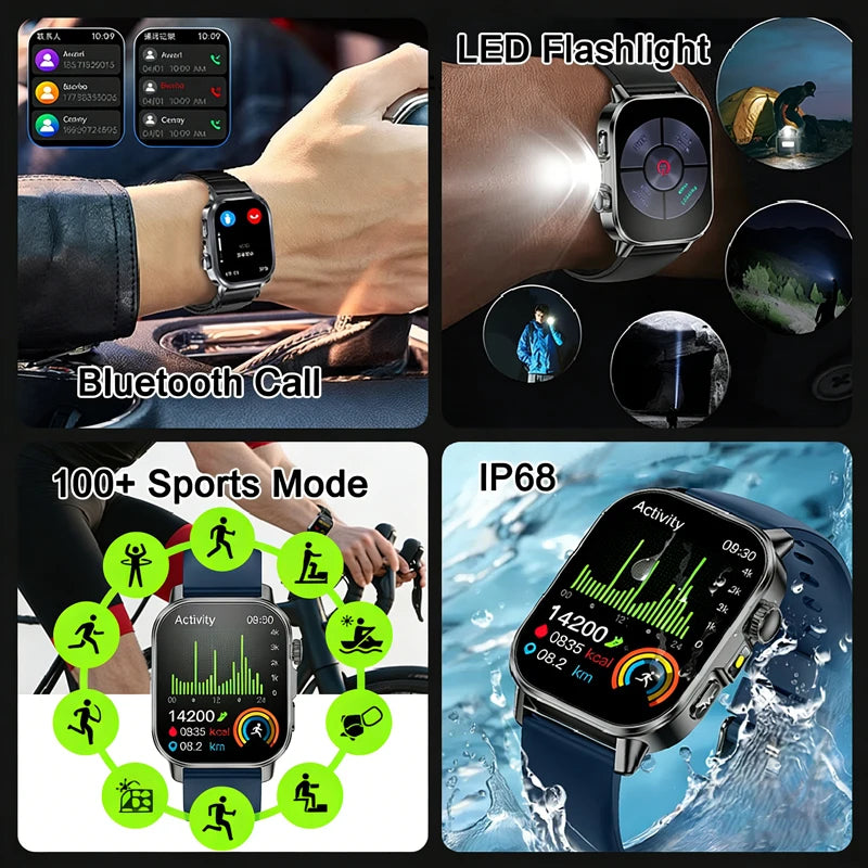 2026 New ECG+PPG Smart Healthy Diagnosis Surveillance Body Analysis Blood Pressure Lipid Uric Acid Health Smart Watches For Men