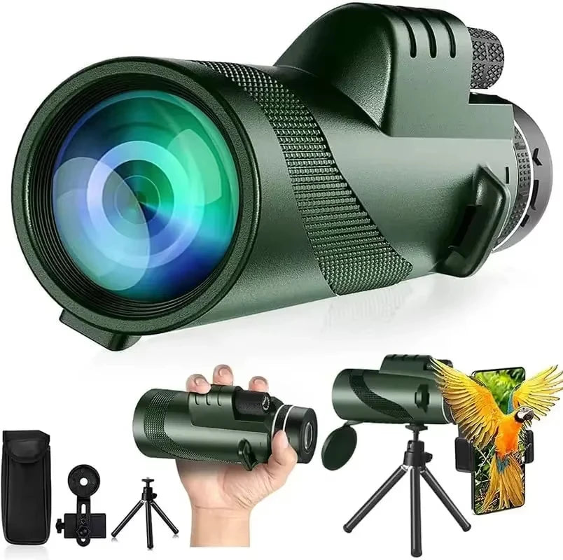 80x100 HD Monocular For Smartphone Adapter & Tripod Telescope With BAK4 Prism For Outdoor Camping ,Birdwatching, Hunting, Hiking Innova Techno