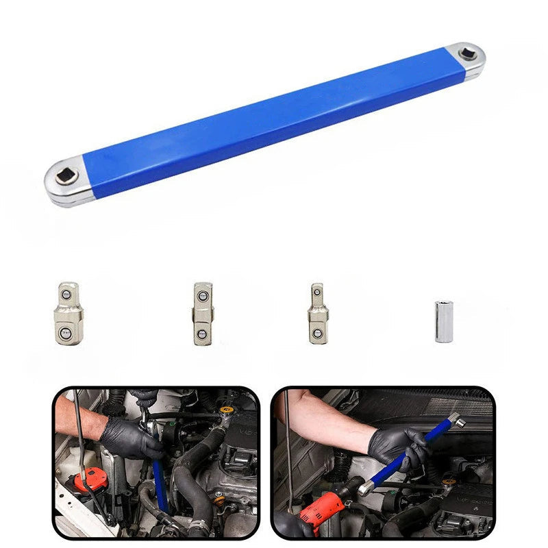 Compact Offset Extension Wrench 4 Adapter Dual Purpose Impact Socket Ratchet for Automotive Hand Tool Innova Techno