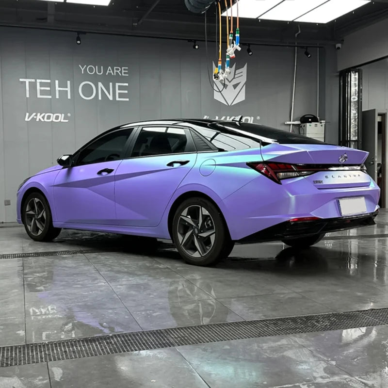 Satin Flip Glacier Lavender Blue Vinyl Wrap Film Self Adhesive Decal Motorbike Car Wrapping Roll Air Release Innova Techno