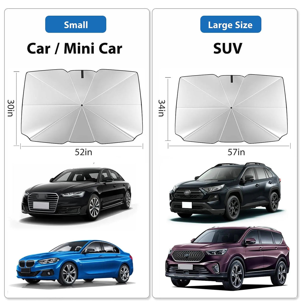 2024 Car Windshield Sun Shade Umbrella Foldable Sunshade Front Window Cover for UV Block Heat Protection Protector Parasol Innova Techno
