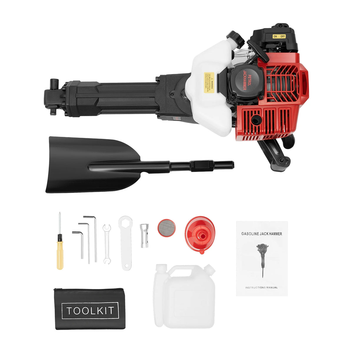 52cc Gas Powered Portable Garden Tree Digger 1900W 2-Stroke Tree Digging Machine Tree Excavator for Digging Root Cutting