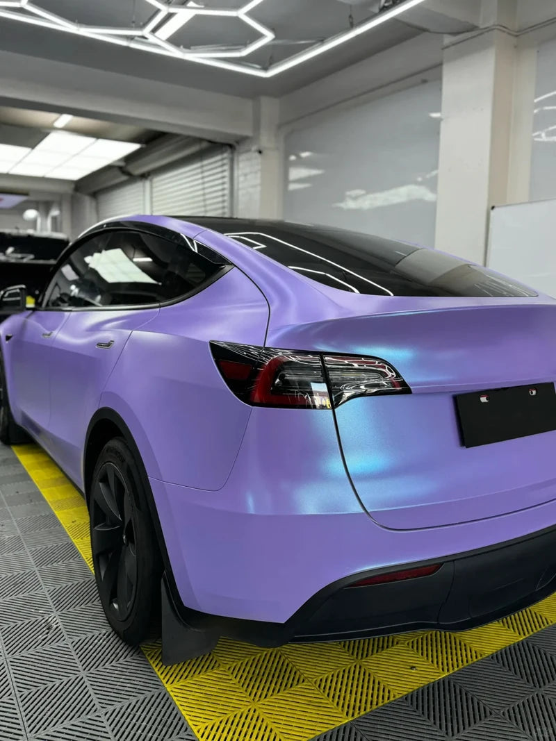 Satin Flip Glacier Lavender Blue Vinyl Wrap Film Self Adhesive Decal Motorbike Car Wrapping Roll Air Release Innova Techno