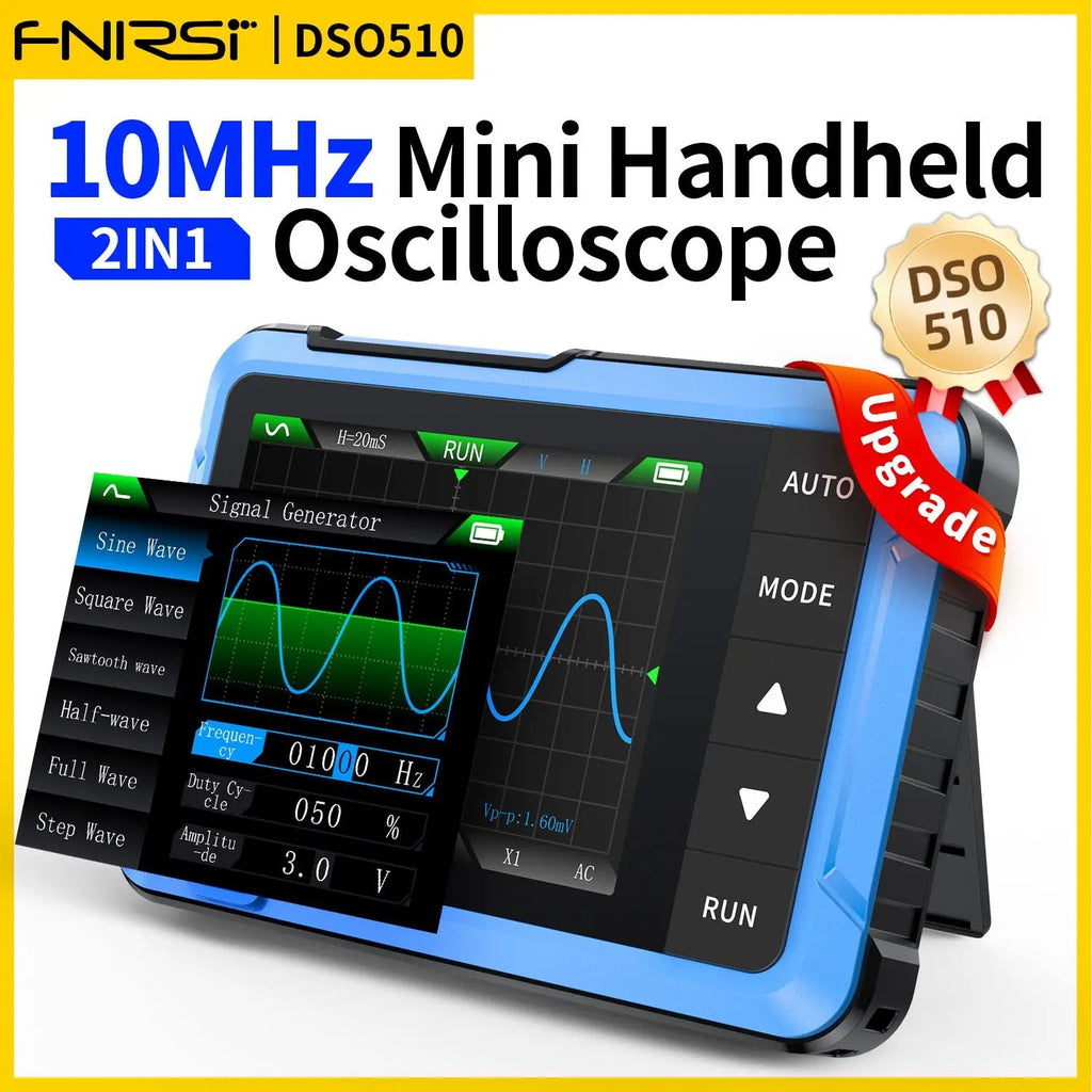 FNIRSI New DSO510 DSO152 DSO153 Mini Handheld Digital 2 IN 1 Oscilloscope Portable 48MS/s 10MHz Bandwidth Electronic Repair Tool Innova Techno