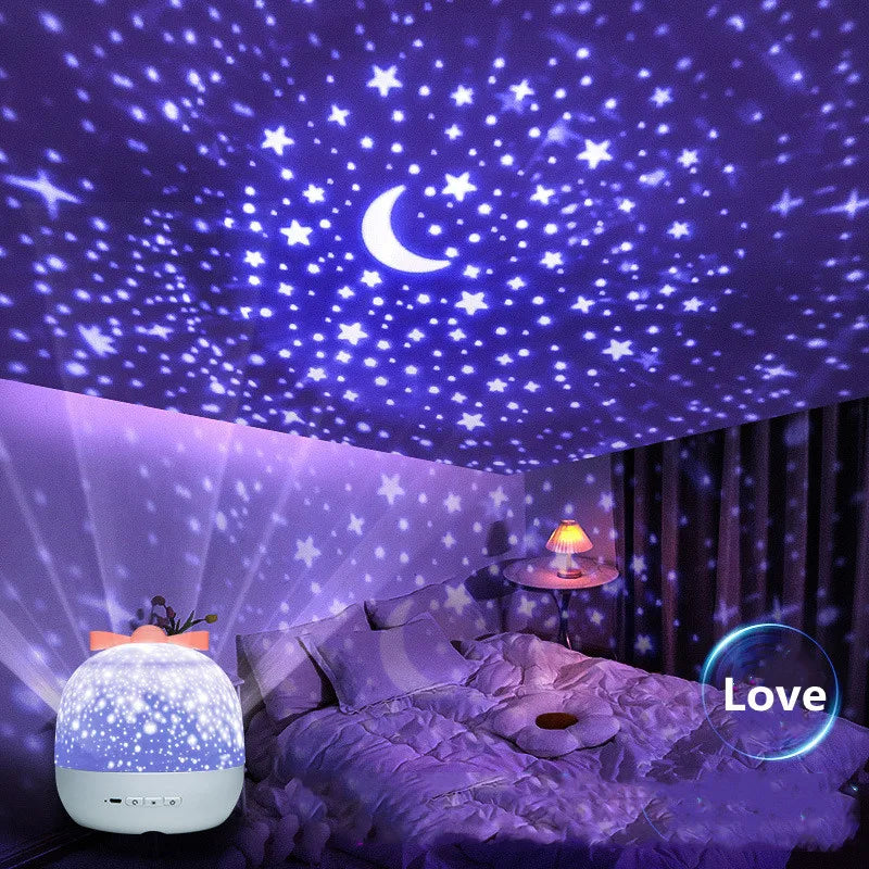 Starry Projector Night Light Rotating Sky Moon Lamp Galaxy Lamp Home Bedroom Decoration Starlight Christmas Lights for Kids Gift Innova Techno