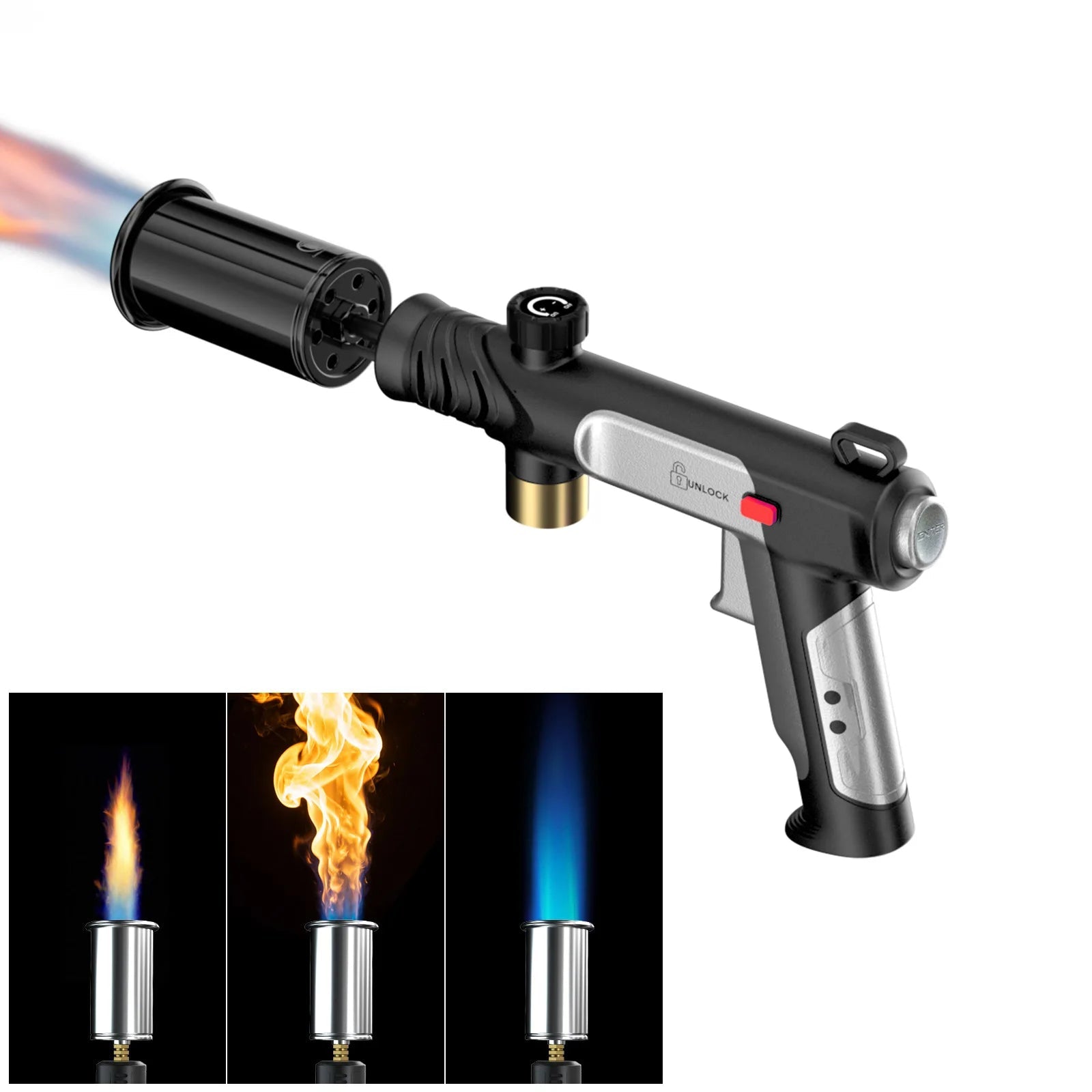 New Metal High Firepower Flamethrower for Outdoor Camping Barbecue Lighter for Outdoor Tools Innova Techno