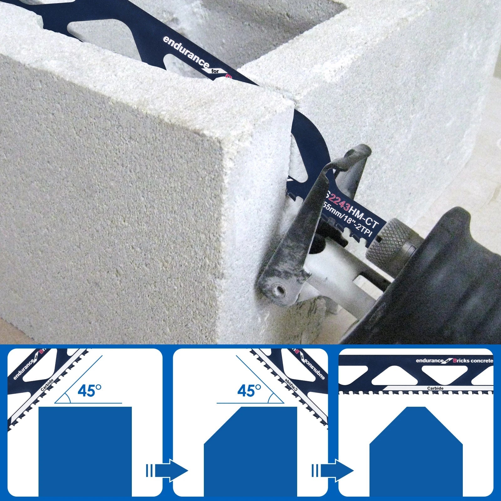 Reciprocating Saw Blade 12/18in Universal Cutting Recip Sabre Saw Blade Alloy Steel Brick Concrete Stone Demolition Cutting Tool Innova Techno