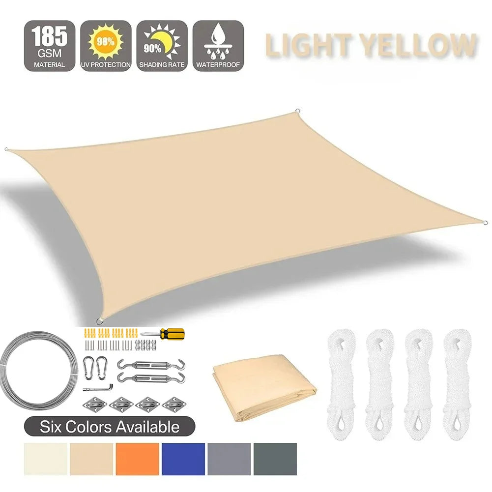 6 Colors Large Sun Shade Sail Rectangle Canopy Waterproof Shade Cover UV Block for Garden Outdoor Patio Deck Pergola Porch Tents Innova Techno