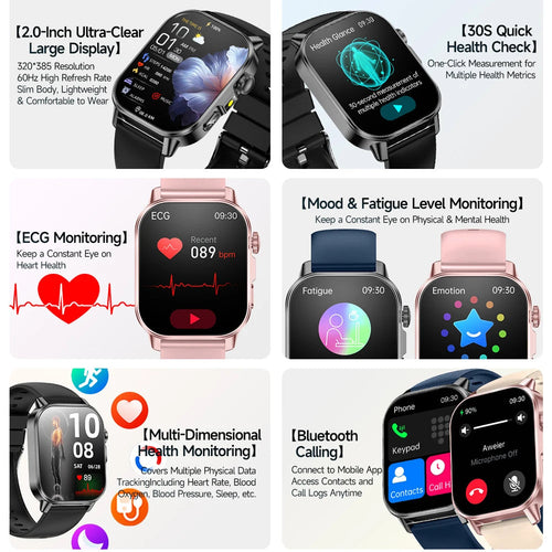 2026 New Model Uric Acid & Lipid Health Analysis Smart Watch Men ECG+PPG Bluetooth Call 2.01-inch Flashlight Smartwatch Women Innova Techno
