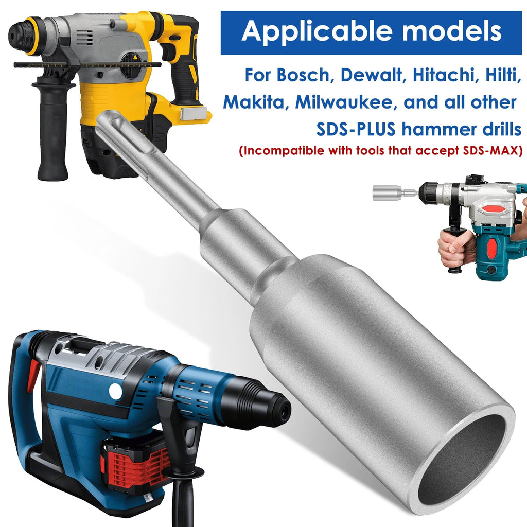 30/45/65mm Heavy Duty SDS-Plus T Post Ground Rod Driver Tool Forged Steel Drill Bit Driver Durable Hammer Drill Rod Converter Innova Techno