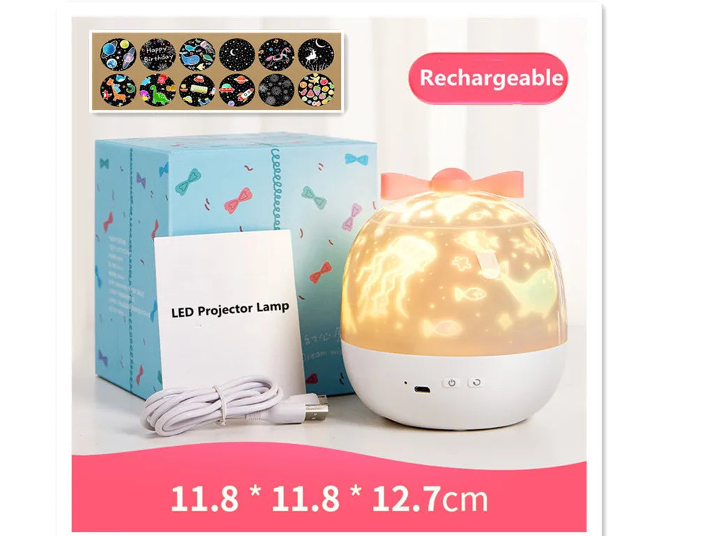 Starry Projector Night Light Rotating Sky Moon Lamp Galaxy Lamp Home Bedroom Decoration Starlight Christmas Lights for Kids Gift Innova Techno