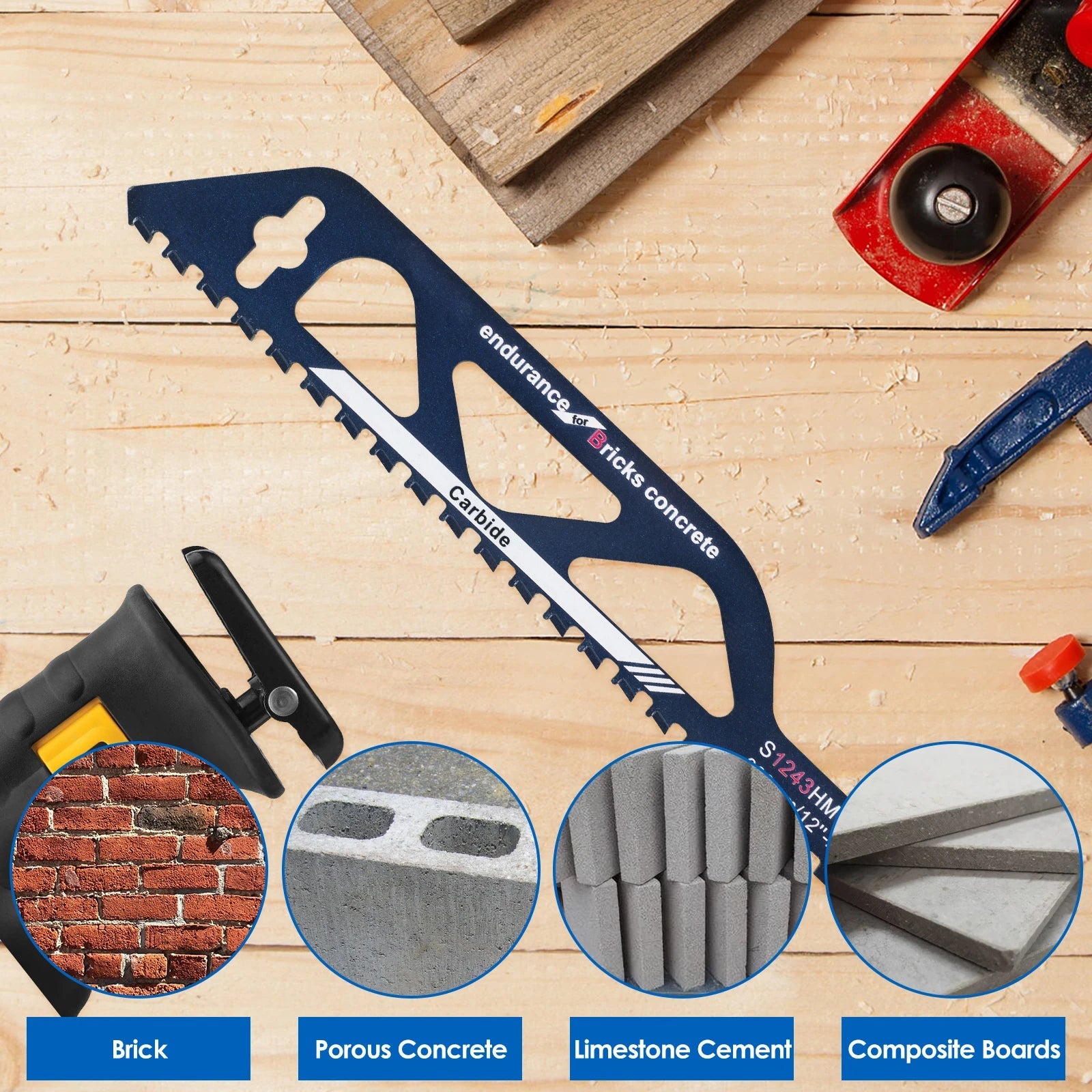 Reciprocating Saw Blade 12/18in Universal Cutting Recip Sabre Saw Blade Alloy Steel Brick Concrete Stone Demolition Cutting Tool Innova Techno