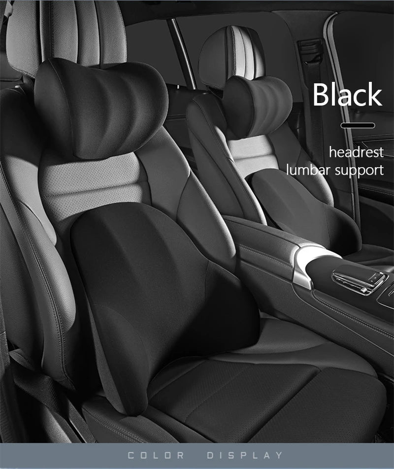 Car Electric Single Lumbar Single Headrest Vibration Massage Lumbar Support Neck Pillow Lumbar Cushion Car Seat Car Interior Innova Techno