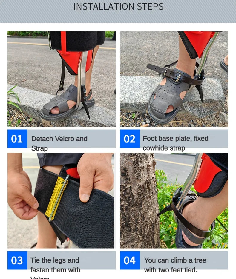 Aluminum Alloy Tree Climbing Tool Foot Buckle Non-slip Shoes Foot Tie Outdoor Sports Portable and Durable Picking Tool Innova Techno