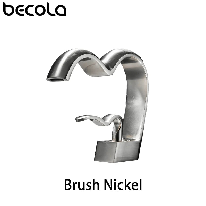 Single Handle Waterfall Bathroom Faucet Brass Gray Basin Faucet Cold And Hot Crance Faucet Sink Tap Single Handle Deck Mounted