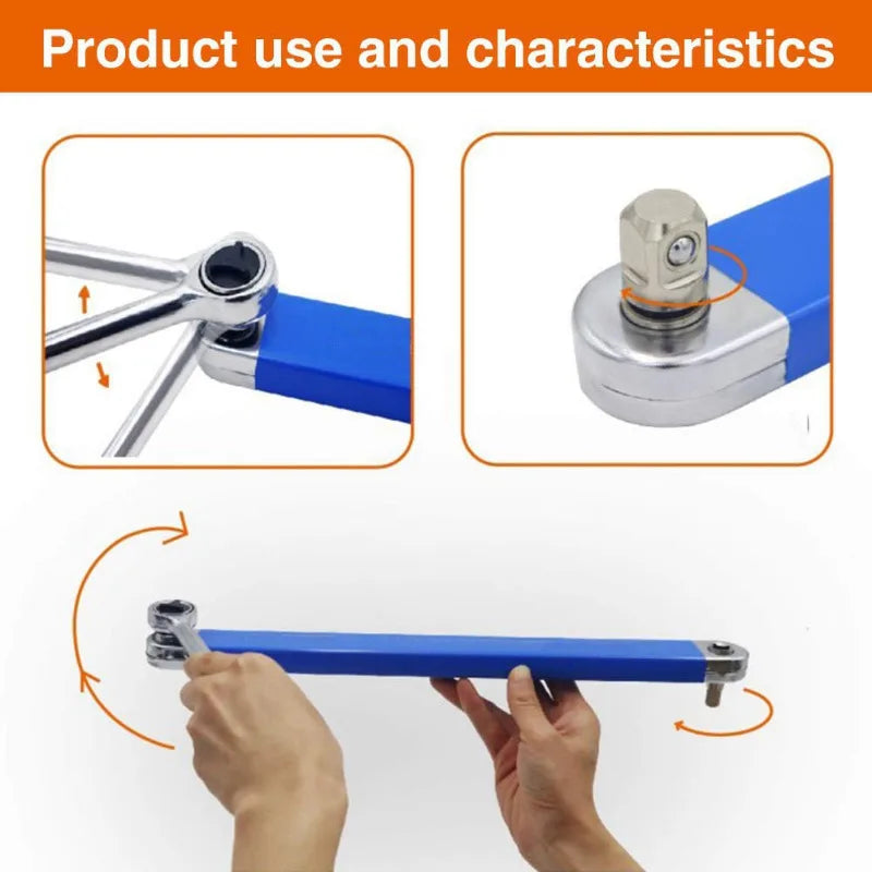 Compact Offset Extension Wrench 4 Adapter Dual Purpose Impact Socket Ratchet for Automotive Hand Tool Innova Techno