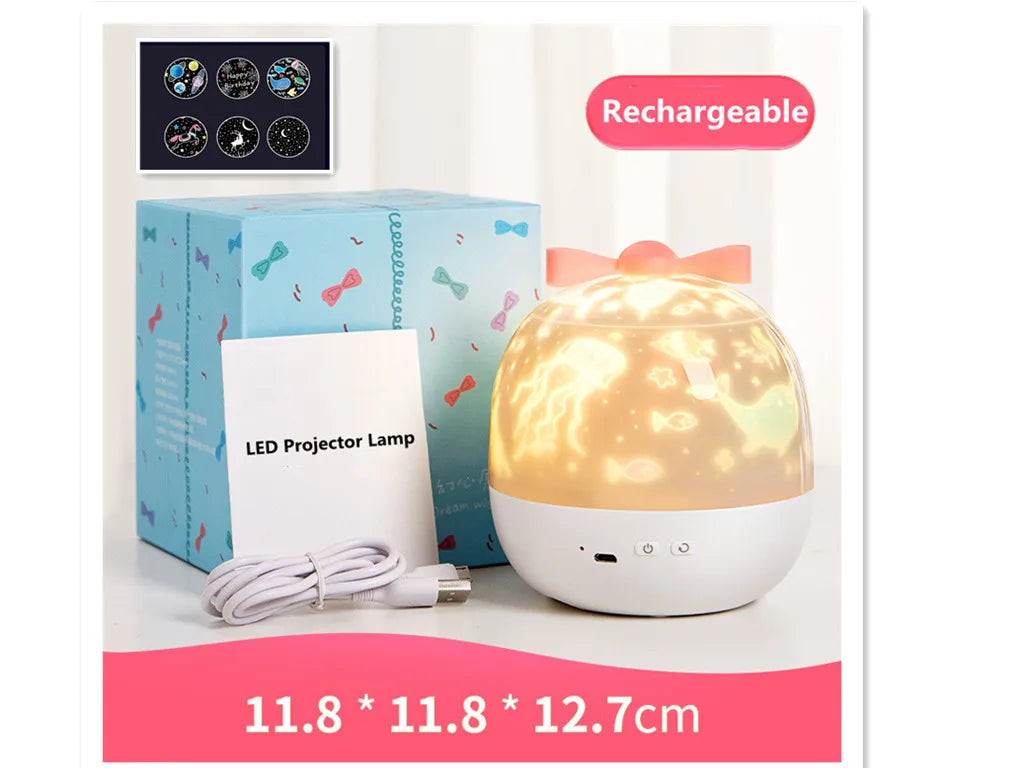 Starry Projector Night Light Rotating Sky Moon Lamp Galaxy Lamp Home Bedroom Decoration Starlight Christmas Lights for Kids Gift Innova Techno