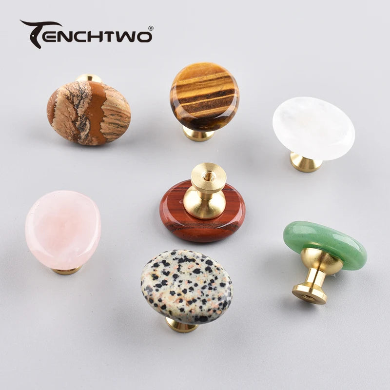 30×25mm Nature Agate Stone Cabinet Drawer Knob Dressing Decorative Box Handle Brass Furniture Door Handle Wardrobe Cabinet Pulls Innova Techno