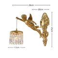 Retro French Brass Wall Lamp Hotel Bedroom Aisle Staircase Wall Angel Crystal Decorative Light Background Wall Copper Light Innova Techno