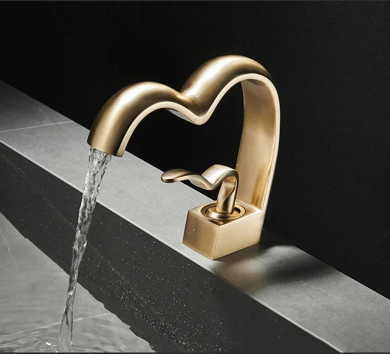 Single Handle Waterfall Bathroom Faucet Brass Gray Basin Faucet Cold And Hot Crance Faucet Sink Tap Single Handle Deck Mounted