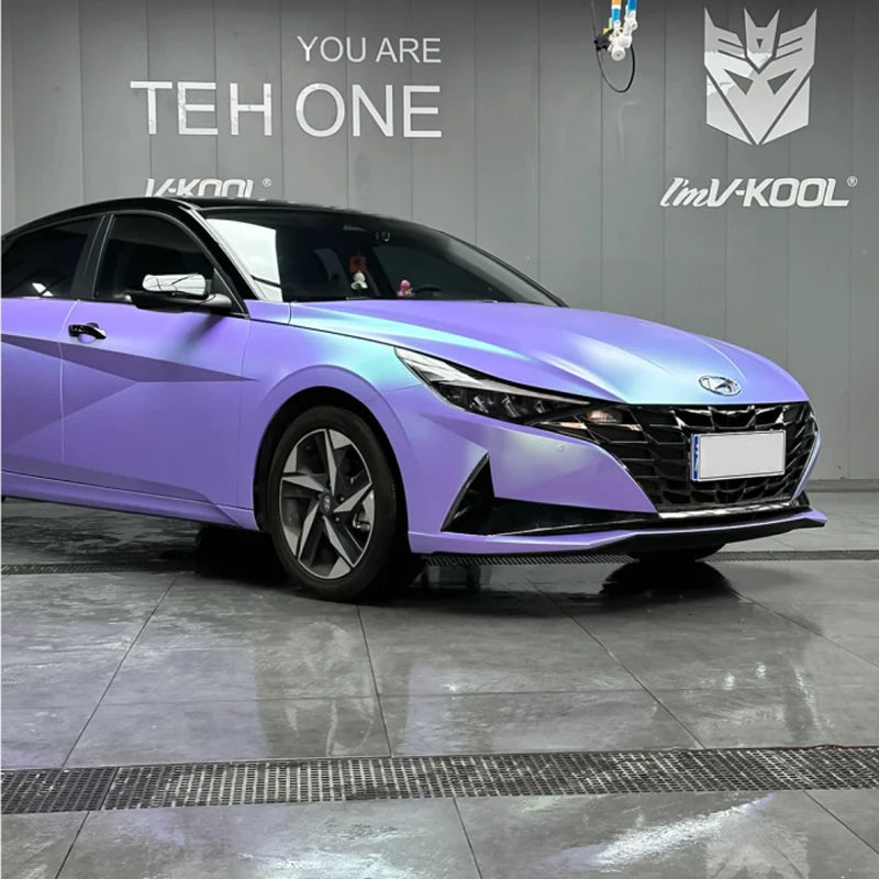 Satin Flip Glacier Lavender Blue Vinyl Wrap Film Self Adhesive Decal Motorbike Car Wrapping Roll Air Release Innova Techno