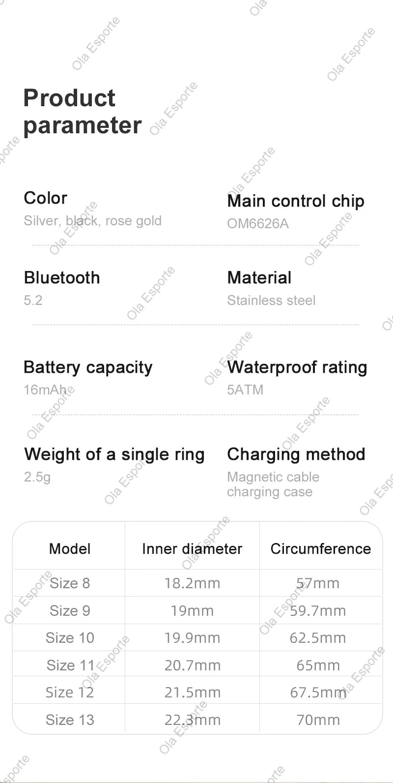 Smart Ring with Display Screen and Touch Heart Rate Blood Oxygen Sleep Health Monitoring Sports Count steps Waterproof Smartring Innova Techno