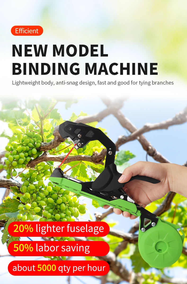 Onnfang Garden Hand Tying Machine Plant Lightweight Garden Tools Plant Tape tool for Vegetables Grapes Tomatoes Cucumbers Garden Innova Techno