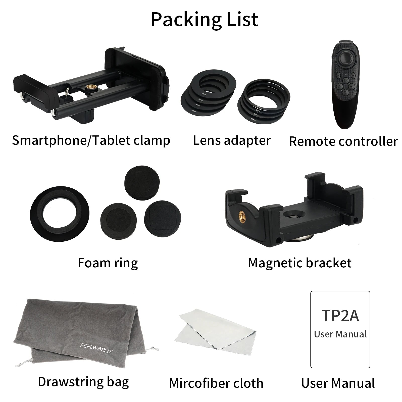 FEELWORLD  TP2A Portable 8 Inch Teleprompter Supports Under 8" DSLR Shooting Smartphone/Tablet Prompting Remote Innova Techno