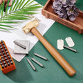 1 Pound 30mm Brass Solid Brass Hammer with Wood Handle for Jewelry Craft Making Tools