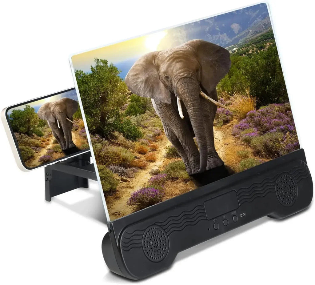 14" Cell Phone Screen Magnifier with Wireless Speaker Foldable Phone Stand with HD Screen Amplifier for Movies,Videos,Gaming Innova Techno