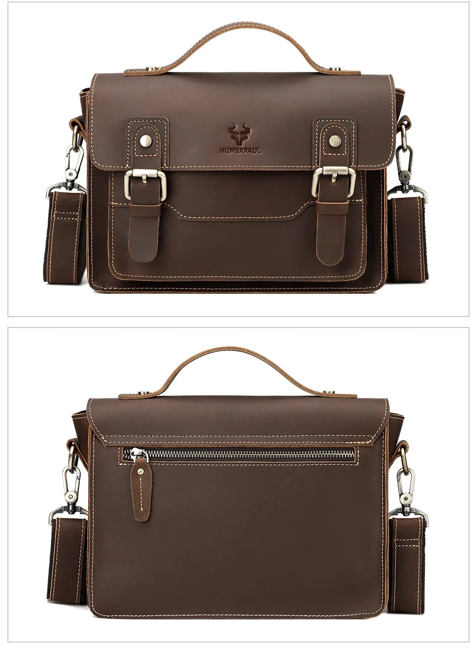 Crazy Horse Leather Men Messenger Bag Business Laptop Briefcase Casual Male Work Tote Bags for Ipad Large Capacity Travel Bag Innova Techno